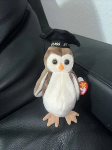 WISE THE OWL 1997-1998 TY BEANIE BABY WITH MULTIPLE TAG ERRORS!! MINT CONDITION - Picture 1 of 8