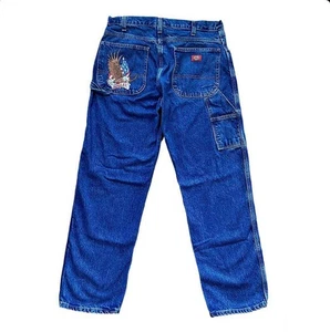 Pantalones de trabajo Harley Davidson Eagle bordados Dickies azules Jean Carpenter - Imagen 1 de 6