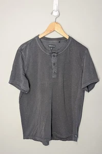 Toad&Co Mens Primo Gray Large Short Sleeve Henley Shirt Casual Everyday Top - Picture 1 of 5