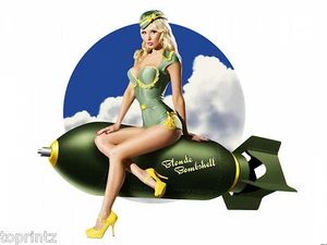 RETRO GIRL VINTAGE PRINT PHOTO FASHION MODEL WAR PIN UP - Picture 1 of 4