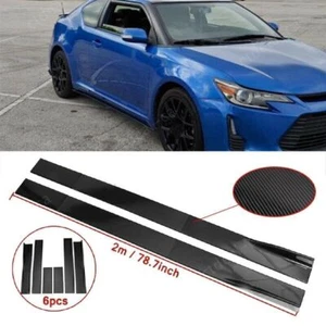 78.7'' Carbon Fiber Side Skirts Rocker Panel Splitter Lip For Scion xA xB tC FRS - Picture 1 of 11