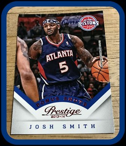 ATLANTA HAWKS PISTONS 2013-14 PRESTIGE JOSH SMITH RED BONUS SHOTS NMMT #34