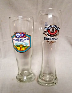 (2) Pilsner 0.5 L Beer Glasses Germany ERDINGER WEISSBRAU 2018 & HACKER PSCHORR - Picture 1 of 5