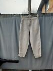 F&F Beige Linen High Waisted Tapered Trousers Size 10 New