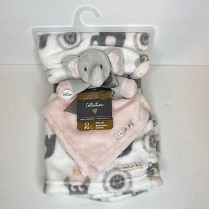 Blankets and Beyond Lovey Blanket Gift Set Plush Elephant Owl Pink Gray Nunu NWT - Picture 1 of 13