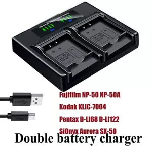 Dual Battery Charger For NP-50 FinePix F100FD F200EXR F300EXR F305EXR F500EXR - Picture 1 of 4