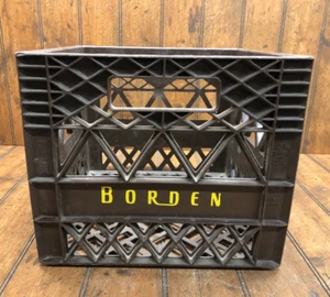 Borden Retired Milk Dairy Brown Plastic Crate Advertising - Picture 1 of 6