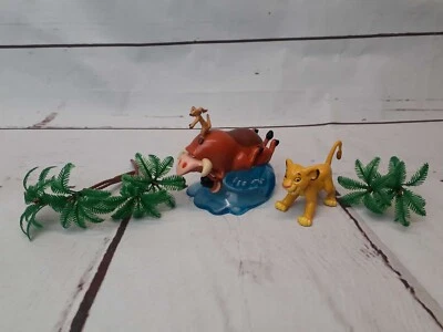 Vintage Lion King Cake Topper Applause Decopac Simba Timon & Pumbaa Riding Wave - Image 1 of 4