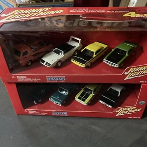 Johnny Lightning Muscle Cars 2 4-Car Box Sets - Nova, GTO, Demon, Charger Hemi - Picture 1 of 5