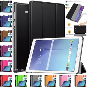 Magnetic Flip Leather Smart Stand Case Cover For Samsung Galaxy Tab E 9.6" 2015 - Picture 1 of 15