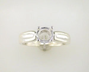 6.5 mm Round Endante Ring Setting Sterling Silver - Picture 1 of 3