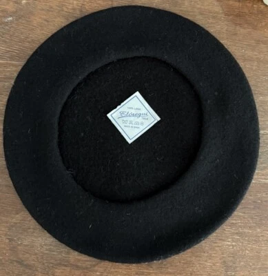 Vintage Boinas Elosegui Beret BLACK 100% Wool Made in Spain - Image 1 of 4