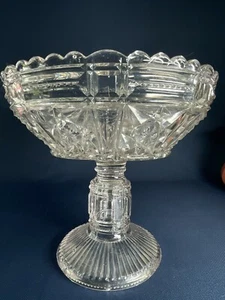 Antigua compota de vidrio transparente grande victoriana Richards & Hartley HANNOVER c.1888+ - Imagen 1 de 6