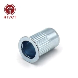 Big Countersunk Head Rivet M3 M4 M5 M6 M8 Vertical Lines Threaded Plated Insert - Picture 1 of 12
