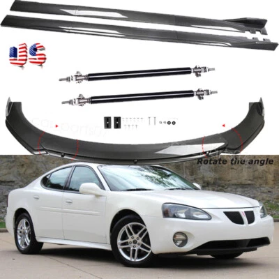 Carbon Fiber Style Front Bumper Lip Side Skirt Strut Rods For Pontiac Grand Prix Foto 1 de 4