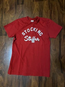 Hollister By A&F Mens Medium Red Stocking Stuffer Short Sleeve Xmas Shirt Rare ! - Picture 1 of 2