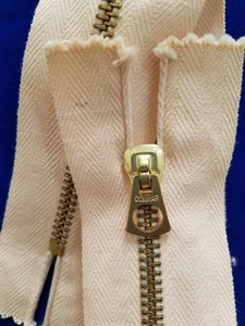 ZIPPER/USA Vtg 1965 "CONMAR" BELL TAB/17.75in=BRASS#5(Bag/Neck/Pant)PEACH COTTON - Picture 1 of 1
