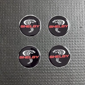 Shelby Wheel Center Cap Covers Set Ford Mustang Super Snake Cobra GT500 2.5" - Picture 1 of 3