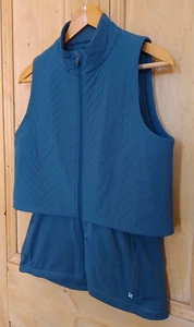 Sweaty Betty Size L Fast Track Thermal Running Gilet Blue Pockets Layering - Picture 1 of 18