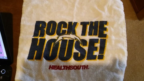 NFL LOS ANGELES Chargers Rock The House Rally Towel White, Blue,Red 15 X17 Cover