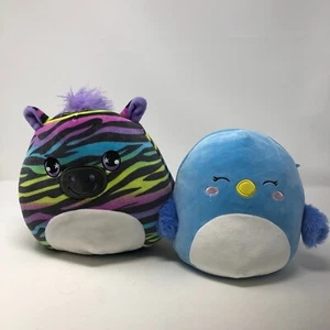 (2) Squishmallows RAVALIA Zebra | BEBE blauer Vogel Stofftier Plüschtier - Bild 1 von 15