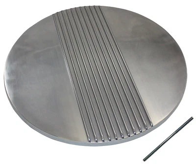 Retro Cast Aluminum 14 Inch Round Finned Air Cleaner Top Lid, Polished Aluminum  Foto 1 de 4