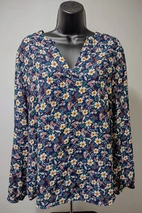 ADRIANNA PAPELL Long Sleeve Fall Floral Top Size Large Great Condition - Picture 1 of 6