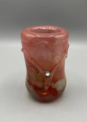 Kleine Designer Vase Glas Handarbeit Rot - Bild 1 von 4