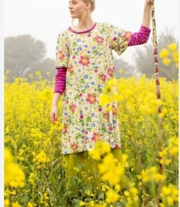 Gudrun Sjödén Midsommarnatt Gr. XL Kleid 100% Öko Bio Baumwolle geblümt - Bild 1 von 4