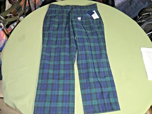 CROWN & IVY NEW W TAGS MENS PANTS 34X32 GREEN TARTAN PLAID DRESS/CASUAL LOT # 95 - Picture 1 of 11