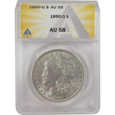 1890 O Morgan Dollar AU 58 ANACS Silver $1 Coin SKU:I20940 - Image 1 of 4