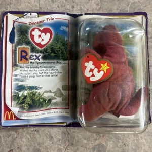TY REX The Tyrannosaurus 1994 Mc Donalds Beanie Baby RARE RETIRED DINOSAUR TRIO - Picture 1 of 4