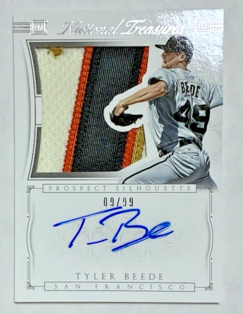 Parche automático Panini National Treasures Prospect Silhouette Tyler Beede 2015/99 Foto 1 de 2