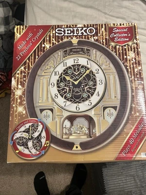 Seiko Melodies in Motion Musical Clock 40 Melodies  22 Crystals Open Box - Image 1 of 3