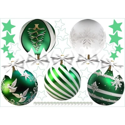 Christmas Bauble Snowflakes Window Decals Stickers for Glass, Large Xmas Desi... - Image 1 of 4