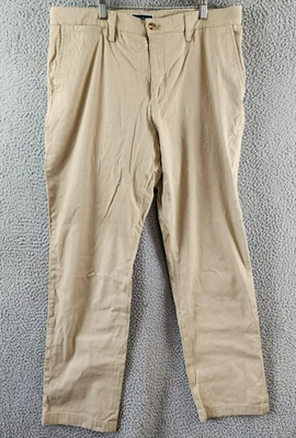 Club Room Stretch Pants Men's 34W x 32L Khaki Side Pockets Button Zip Closure - Image 1 of 4