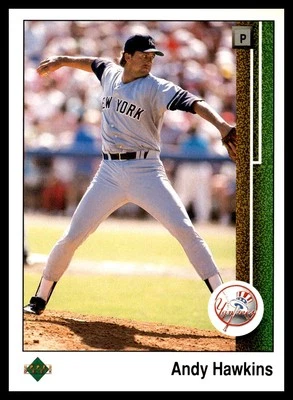 1989 Upper Deck #708 Andy Hawkins New York Yankees Baseball Card - Image 1 of 2