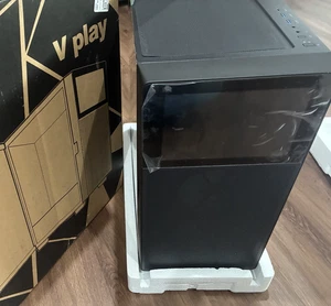 Black Mid Tower Gaming Computer Case, 3 X Fan Pre-Installed. SIZE : 17 X 9 X 16 - Picture 1 of 10
