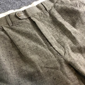 Lauren Ralph Lauren Pants Mens 34x30 Brown Speckle Wool Pleated High Waist Y2K - Picture 1 of 11
