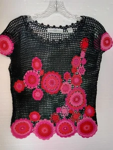 Vintage Marisa Christina Häkel Pullover Oberteil Boho Hippie Festival Strand Urlaub - Bild 1 von 6