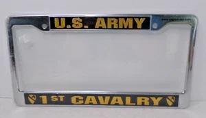 U.S. ARMY-1st Calvary - License Plate Frame-Chromed Cast Metal - Eaglecrest - Imagen 1 de 3