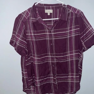 Camisa Lucky Brand para mujer grande púrpura a cuadros con botones manga corta ligera - Imagen 1 de 8