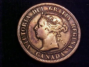1891 Canadian Large Cent; Fine details, cleaned obverse - Picture 1 of 2
