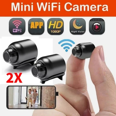2X Mini IP Kamera 1080P Wireless WLAN 4K WiFi Kamera Überwachungkamera IR Cam HD - Bild 1 von 4