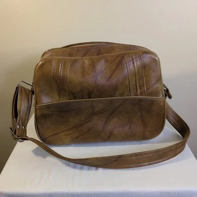 Vintage 70s American Tourister Carry On Bag Tan Vinyl Travel Weekender Overnight - Image 1 of 4