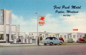 Fort Peck Motel & Mobilgas in Poplar MT OLD - Picture 1 of 1