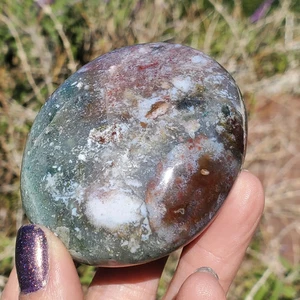 Ocean Jasper Purple Green Blue Palmstone Freeform Crystal 152 grams - Picture 1 of 13