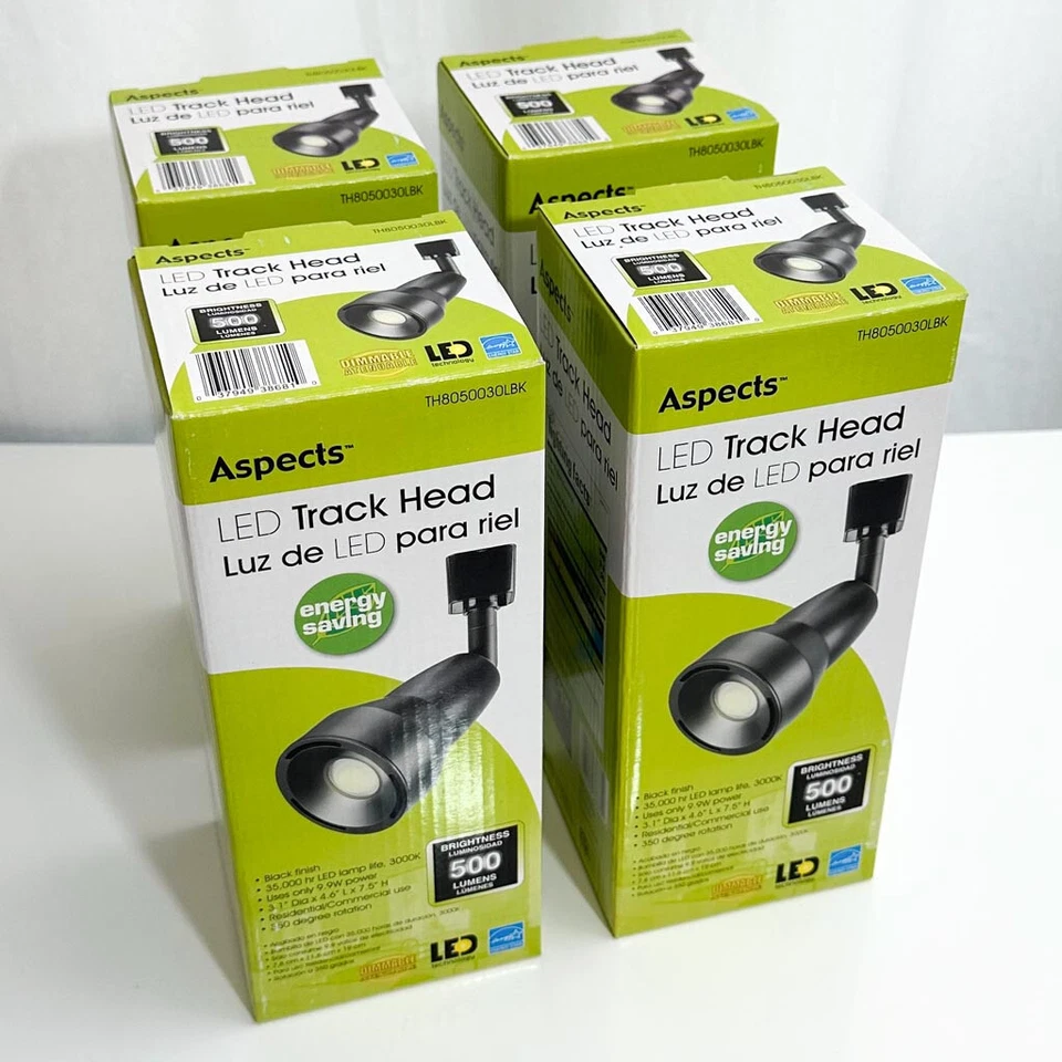 Aspects 3.1" 9w Black LED Adjustable Track Lighting Head TH8050030LBK