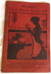 Antique Chicago Daily News WM Lenz's Family Expense Book 1911 Paperback GUC - Bild 1 von 7