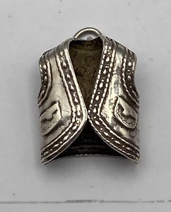 Vintage Sterling Silver Charm Western Cowboy Vest (J12) - Picture 1 of 5